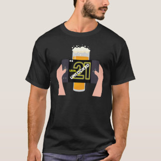 Camiseta Jogos desbloqueados do Nível 21 com Beer Aniversár