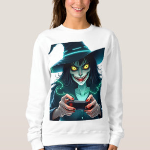 Camiseta Jogos do Halloween PlayStation - Spooky PS5 Witch