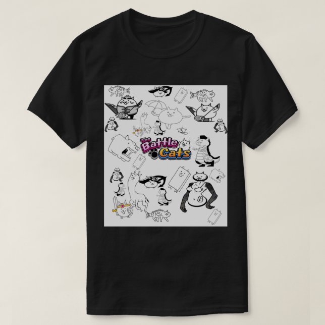Camiseta Jogos móveis de Batalha de Felinos (Frente do Design)