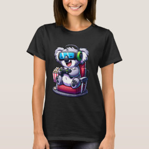 Camiseta Jogos para Fones de ouvido de jogos Gamer Koala Po