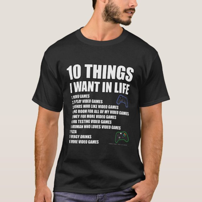 Camiseta Jogos Para Novidade Do Jogo De Vídeo (Frente)