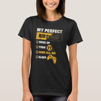 Camiseta Jogos Perfeitos De Aniversário Com 77 Anos De Idad