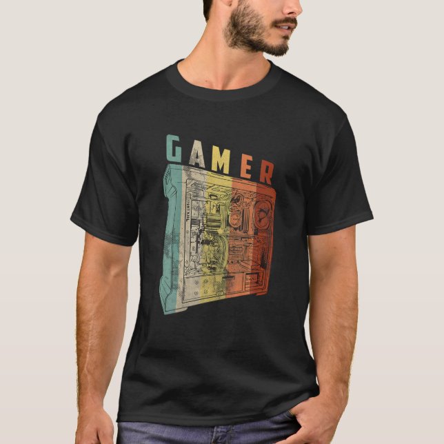 Camiseta Jogos Retro Vintage para Jogadores PC (Frente)