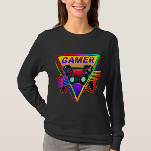 Camiseta Jogos Retrorativos do Arco-Íris Gamer para Computa