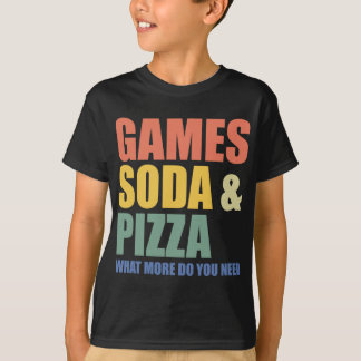 Camiseta Jogos Soda e Pizza O que mais você precisa - Engra