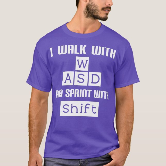 Camiseta Jogos WASD para jogadores de vídeo de PC engraçado (Frente)