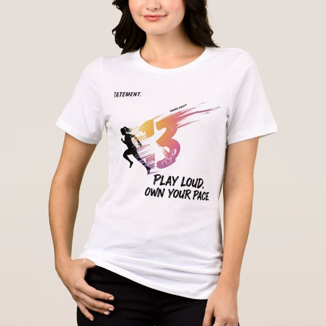 Camiseta Jogue alto — Possua seu Pace 13 Runner & Fox (Frente)