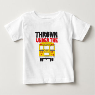 Camiseta Jogue embaixo do ônibus escolar amarelo