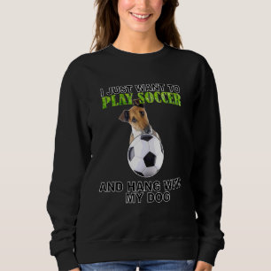 Camiseta Jogue futebol travado com cachorro corado (suave)