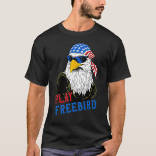 Camiseta Jogue Pássaro Livre 4 De Julho Bald Eagle Mullet U