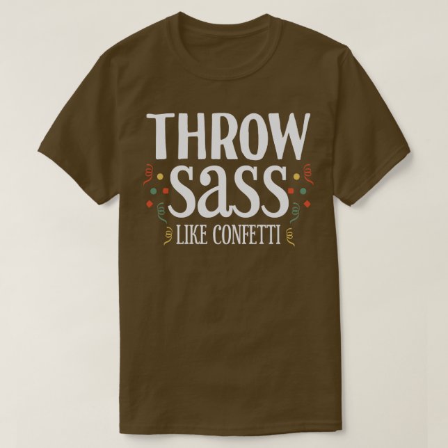 Camiseta Jogue Sass como Confetti 1 (Frente do Design)