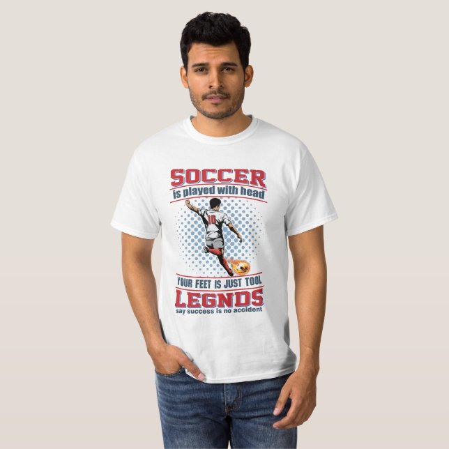 Camiseta Joguei Futebol Com Minha Cabeça (Frente Completa)