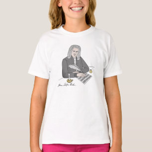 Camiseta Johann Sebastian Bach gezeichnet