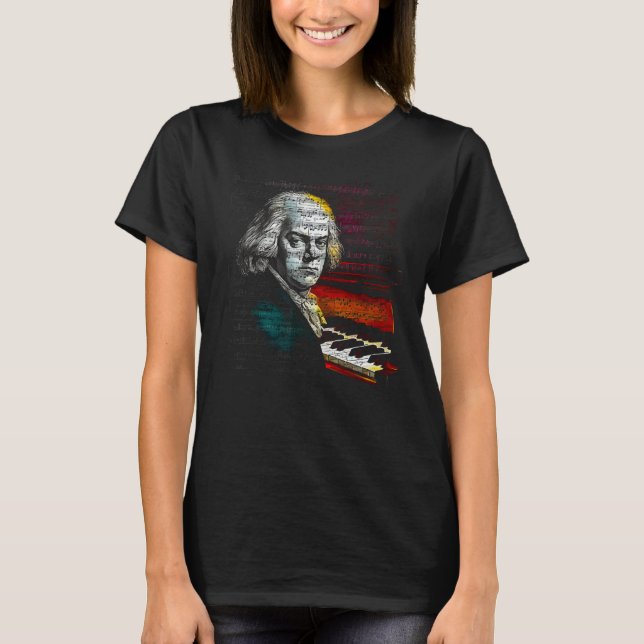Camiseta Johann Sebastian Bach Music Pianist (Frente)