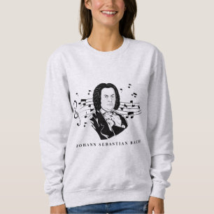Camiseta Johann Sebastian Bach Portrait e Bust com Notes