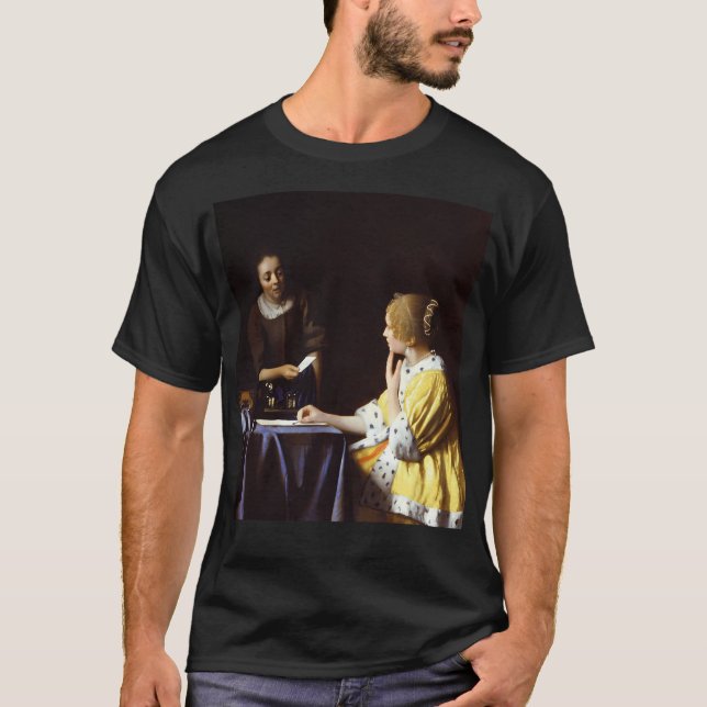 Camiseta Johannes Vermeer Lady With Her Maidservant (Frente)