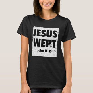 Camiseta JOHN 1135 JESUS WEPT Bíblia cristã Verse Compass