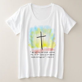 Camiseta JOHN 14:6 Camisa-T de tamanho mais feminino