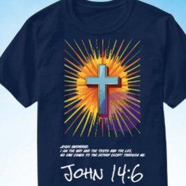 Camiseta John 14:6 Escritura de Bíblia - Cristão