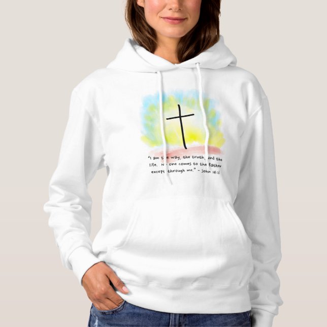 Camiseta JOHN 14:6 Hoodie, de mulheres (Frente)
