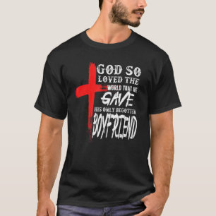 Camiseta John 316 Christian Cross Bíblia Boyfrie
