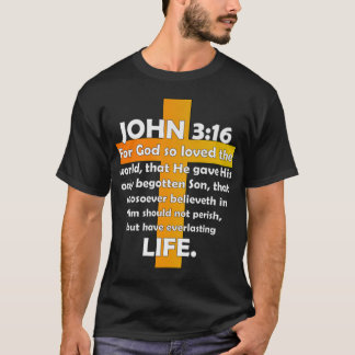 Camiseta John 316 KJV Bíblia Verse impresso no back Premium