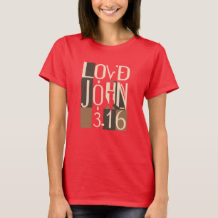 Camiseta John 3:16 Abstração Fragmentada dos anos 1900 Cubi