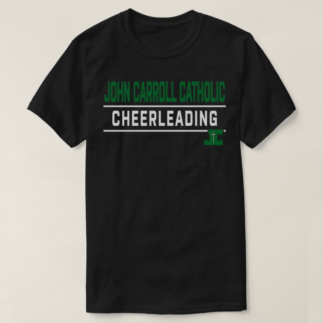 Camiseta John Carroll Segundo grau católico Cavaliers Cheer (Frente do Design)