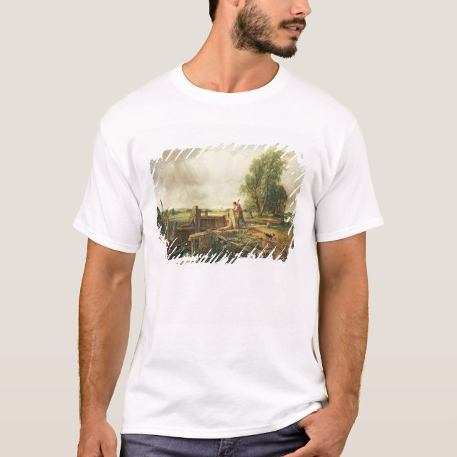Camiseta John Constable | um barco que passa um fechamento (Frente)
