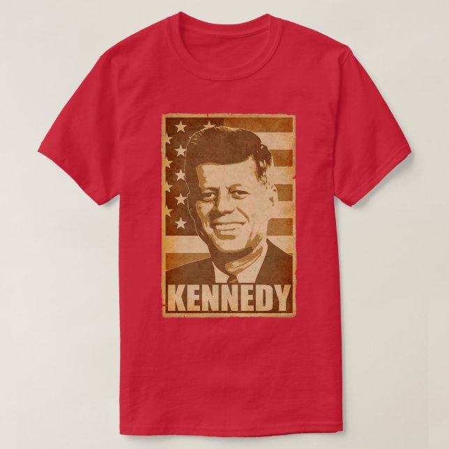 Camiseta John F Kennedy JFK Arte Americana (Frente do Design)