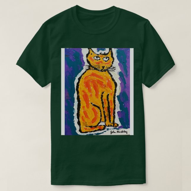 Camiseta John Hinckley original do gato pintando TShirt (Frente do Design)
