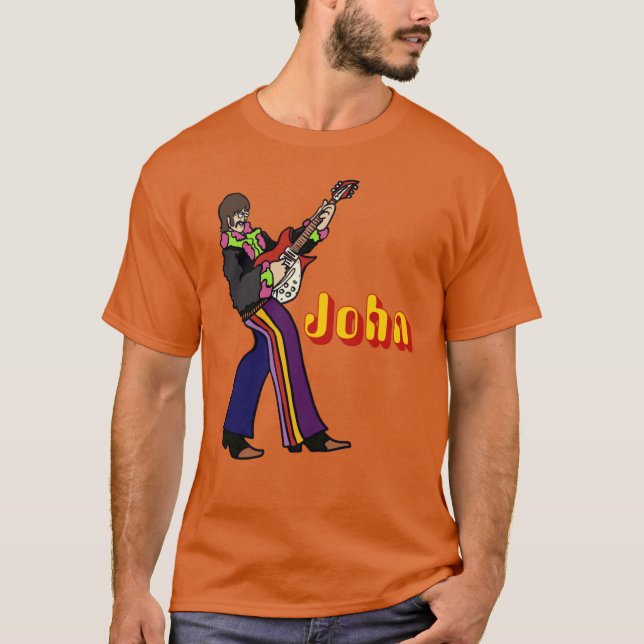 Camiseta John Lennon Yellow Submarine character plays guita (Frente)