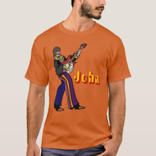 Camiseta John Lennon Yellow Submarine personagem toca guita