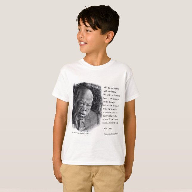 Camiseta John Lewis & Citação Belo Retrato  (Frente Completa)
