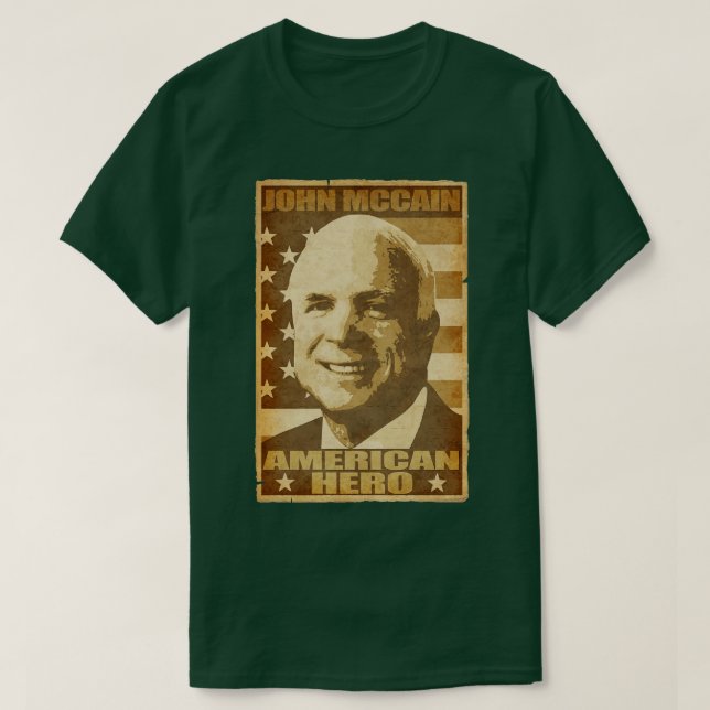 Camiseta John Mccain American Hero (Frente do Design)