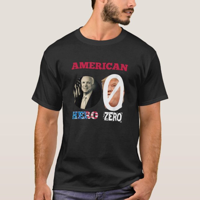 Camiseta John McCain American Hero T Shirt Anti Trump Shirt (Frente)