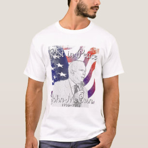 Camiseta John McCain Descanse Em Paz, POW, Elemento De Band