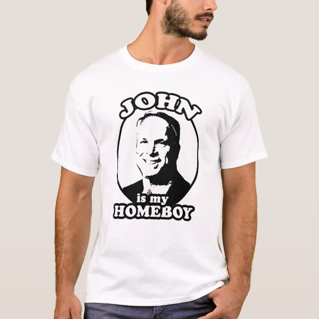 Camiseta John McCain é meus ficar em casa/John é meu ficar (Frente)