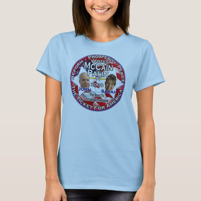 Camiseta John McCain e Sarah Palin (Frente)