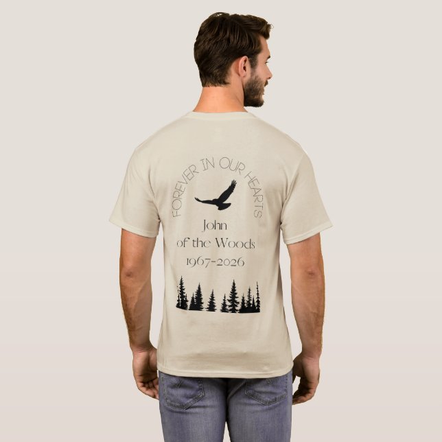 Camiseta John of the Woods - Design Frente e Verso (Parte Traseira Completa)