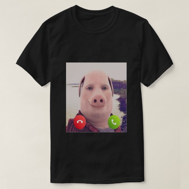 Camiseta John Pork Está Chamando O Telefone De Atendimento  (Frente do Design)