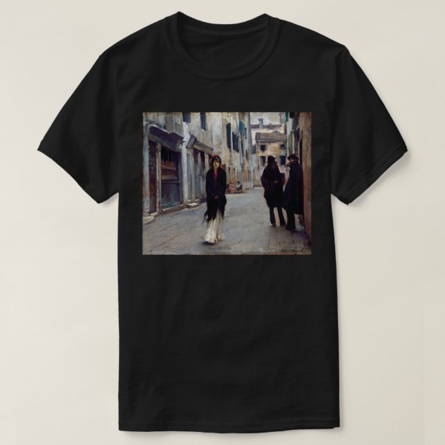 Camiseta John Singer Sargent Street Em Veneza, Presente Por (Frente do Design)