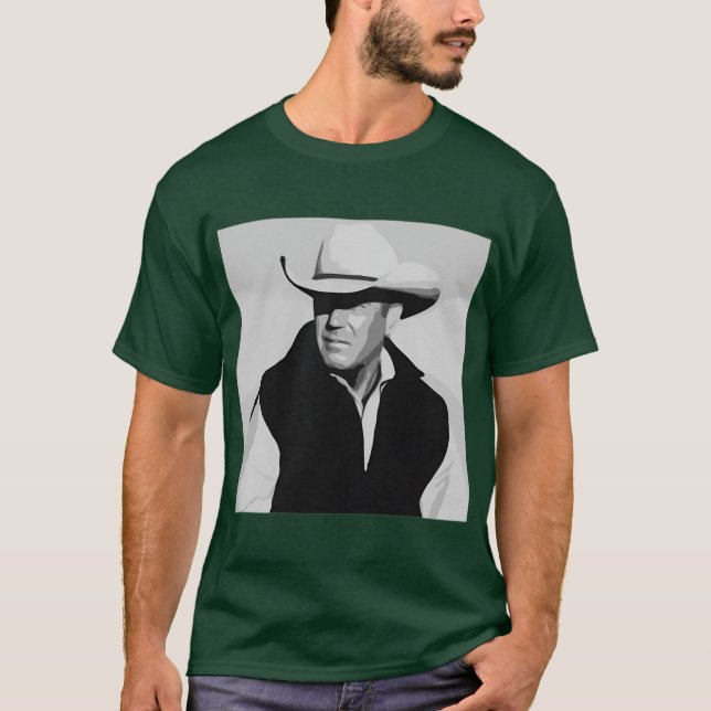 Camiseta JOHNDUTTONKEVINCOSTNERYELLOWSTONETVSHOWCLASSIC vin (Frente)