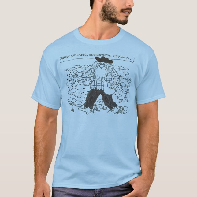 Camiseta Johnny Appleseed, extremista ambiental (Frente)