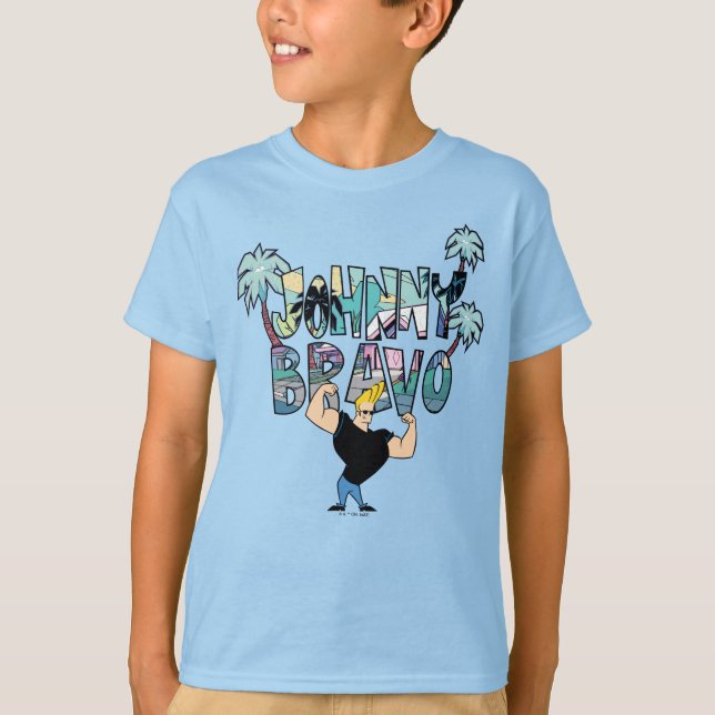 Camiseta Johnny Bravo Palm Tree Name (Frente)