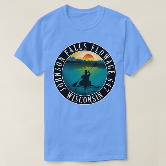 Camiseta Johnson Falls Flowage 647 Wisconsin Kayaking (Frente do Design)