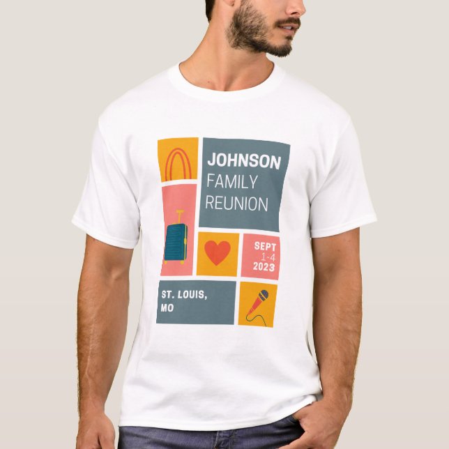 Camiseta Johnson Family Reunion Block Design (Frente)