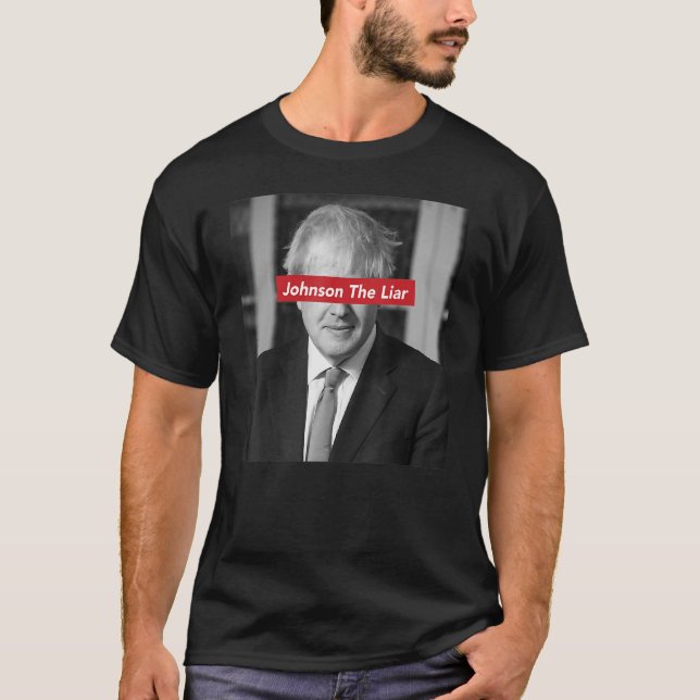 Camiseta Johnson, O Mentiroso Pm Boris Do Reino Unido Tem Q (Frente)