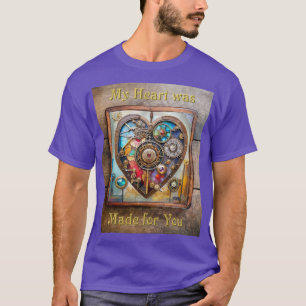 Camiseta Jóias e Coração de Vidro Manchado Série Steampunk