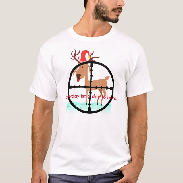 Camiseta Joke shirt Christmas hunting (Frente)